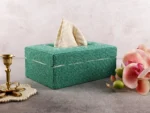 Sage green beaded tissue box - Image 4