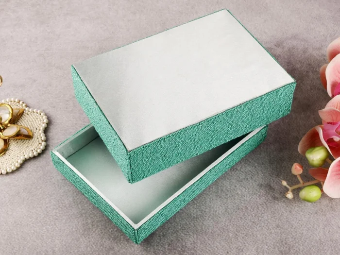 Sage green beaded tissue box - Image 8