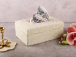 Beaded ivory tissue box - Image 2