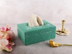Sage green beaded tissue box - Image 6