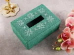 Sage green beaded tissue box - Image 2