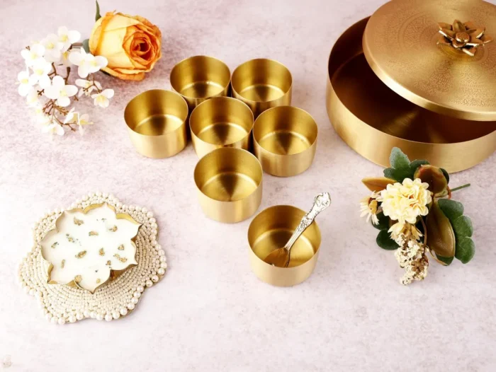 Brass Masala Box - Spice and Masala Storage Organizer | Handmade in India - Image 3